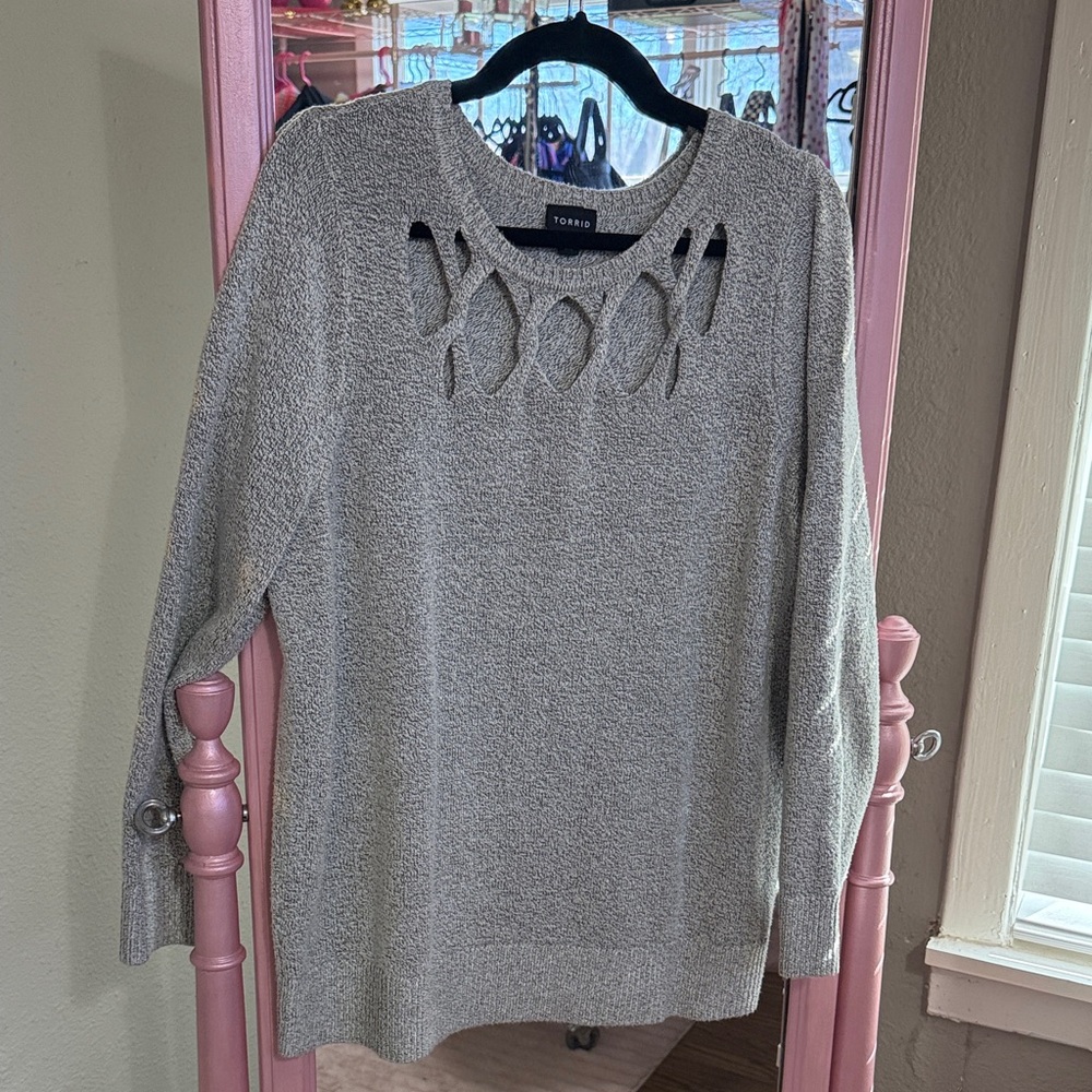 Torrid Gray Crew Neck Sweater